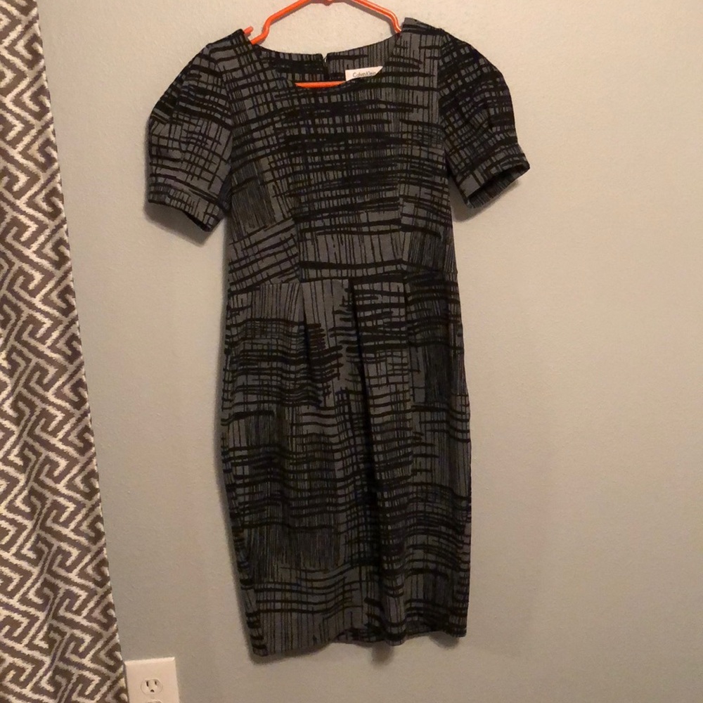 Gray and black dress